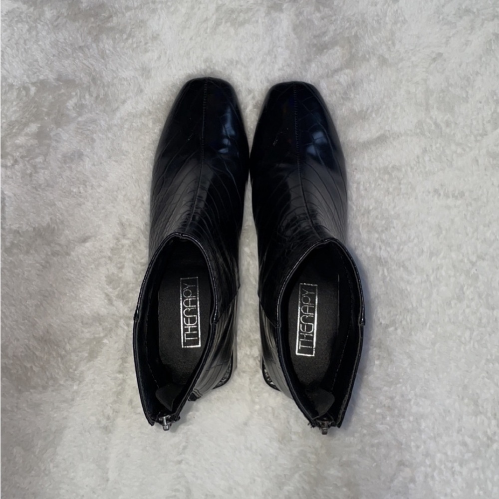 Faux Leather Croc Ankle Boots - Picture 9 of 12